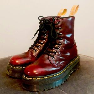 Dr. Martens Vegan Oxblood Platform Boots